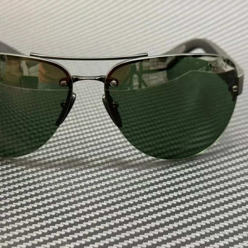 Prada Green Men's 64mm Sunglasses New